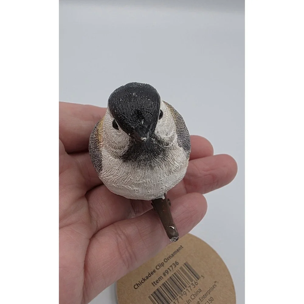 NEW 2006 New Creative Chickadee‎ Bird ClipOn Christmas Ornament Brown Resin Bird